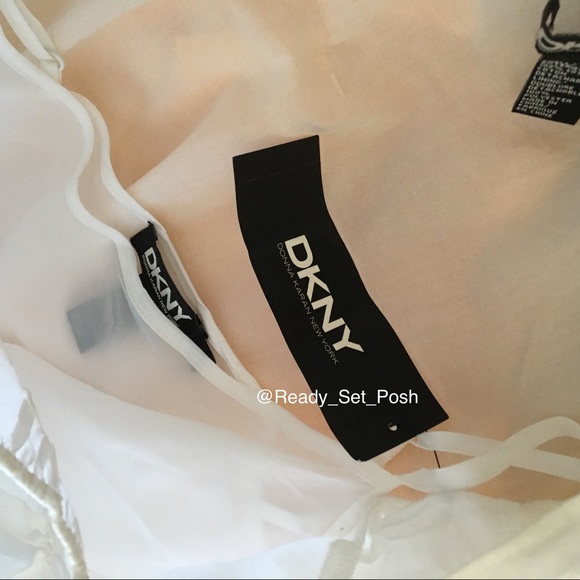 DKNY petite white short sleeve blouse w/ camisole - Picture 8 of 8